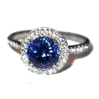 California Girl Jewelry 18k White Gold Tanzanite Diamond Ring - Purple