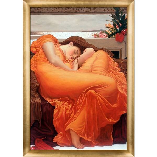 painting sleeping woman in orange dress The Fascination of Flaming June