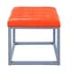 preview thumbnail 25 of 24, Chic Home Newman Leather Button-tufted Metal Frame Square Cube Ottoman