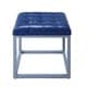 preview thumbnail 18 of 24, Chic Home Newman Leather Button-tufted Metal Frame Square Cube Ottoman