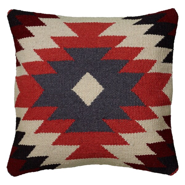 Rizzy Home Multicolor Wool/Cotton/Polyester 18-inch x 18-inch Woven Southwest Patterned ...
