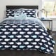 preview thumbnail 1 of 6, Taylor & Olive Lums Whale Print 5-piece Quilt Set Blue/White - Full - Queen