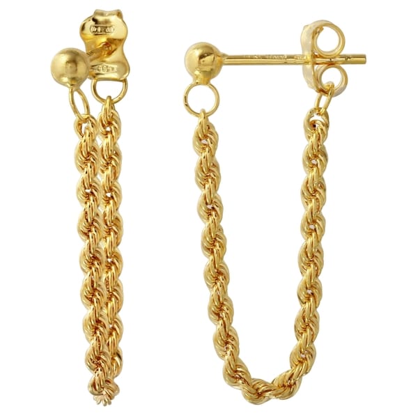 14k Italian Yellow Gold Dangling Rope Earrings Free Shipping 14k Italian Yellow Gold Dangling Rope Earrings