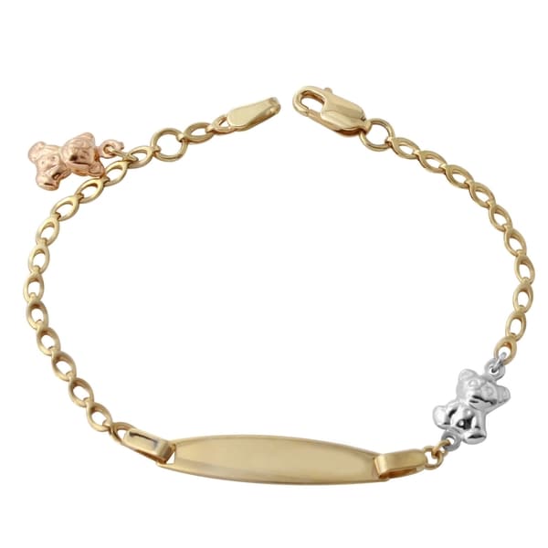 14k Gold Teddy Bear Baby Id Bracelet Free Shipping Today 14k Gold Teddy Bear Baby Id Bracelet