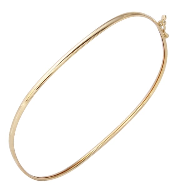 Shop 14k Yellow Gold Square Bangle Bracelet - Free Shipping Today ...