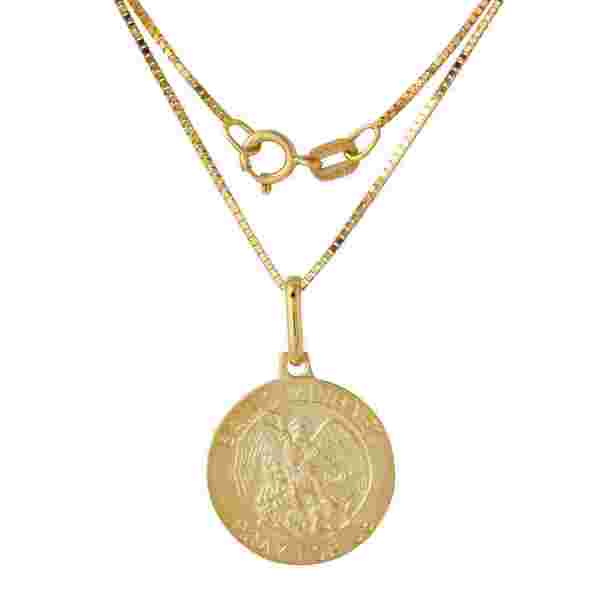 st michael pendant 14k gold