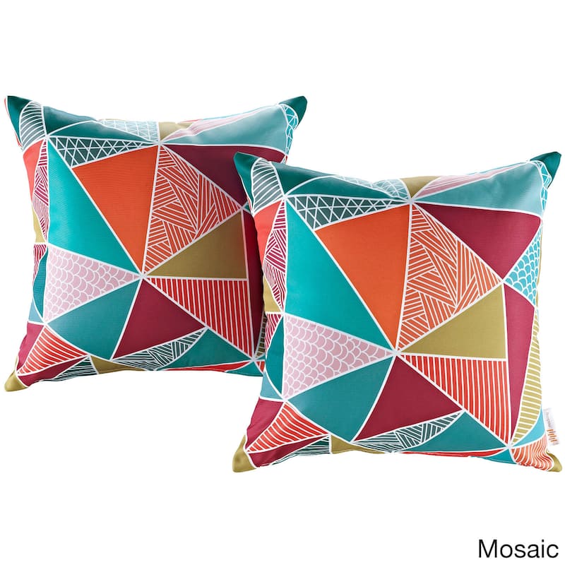 Modify Multicolored Polyester Water-resistant Throw Pillows (Set of 2) - Mosaic