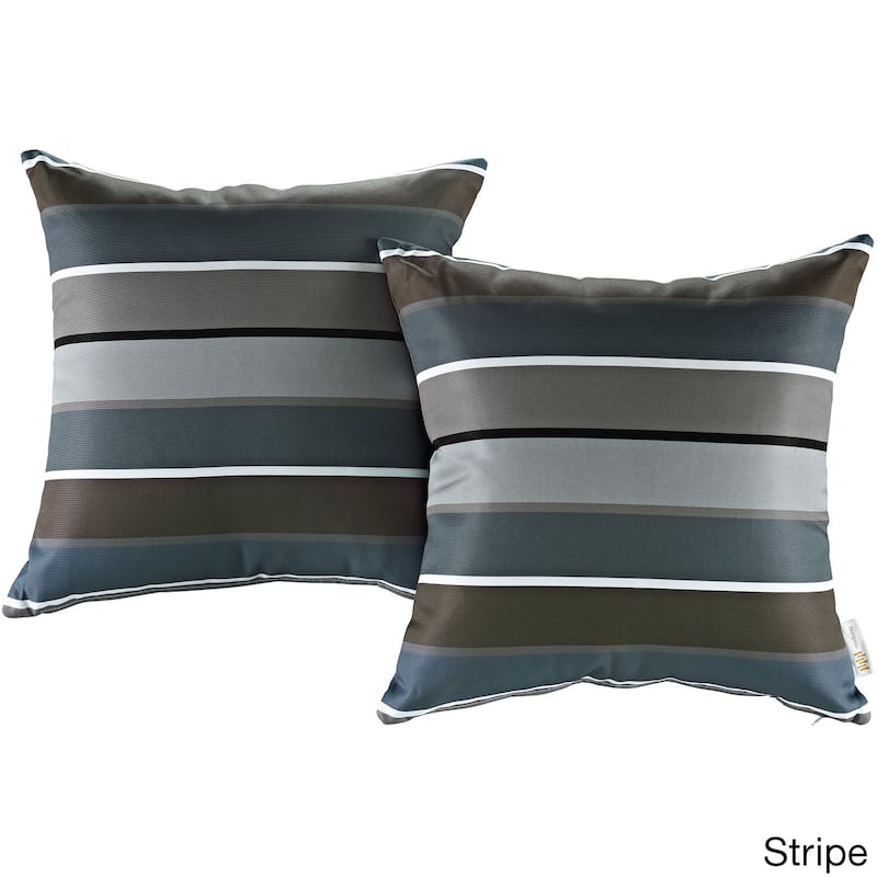 Modify Multicolored Polyester Water-resistant Throw Pillows (Set of 2) - Stripe