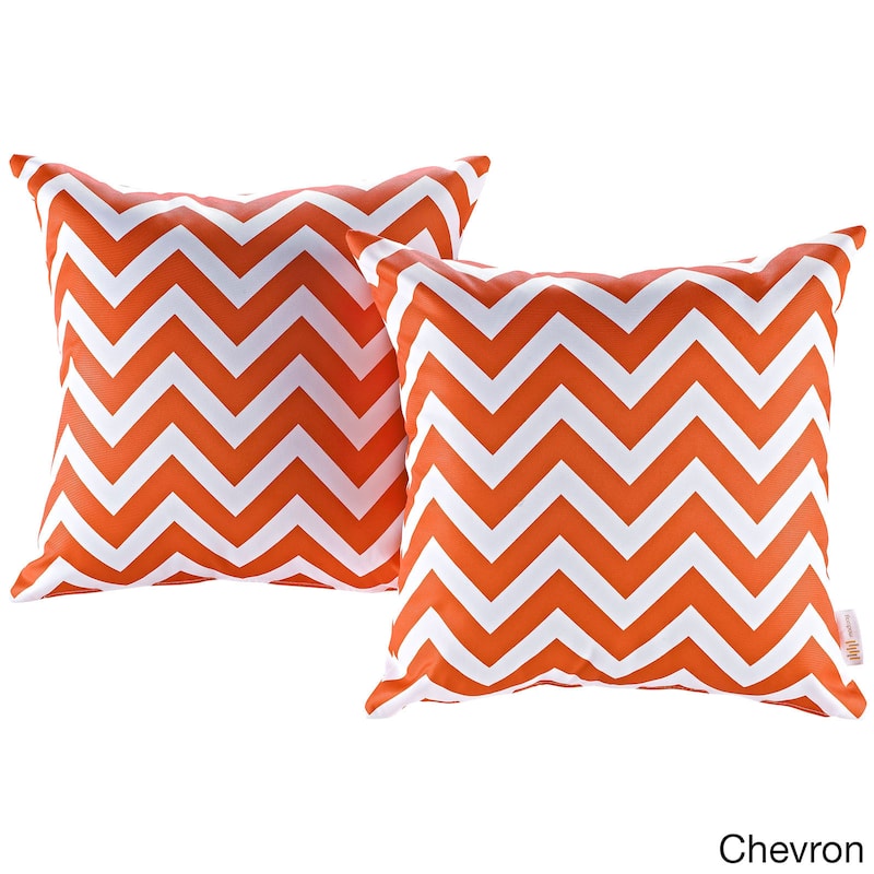 Modify Multicolored Polyester Water-resistant Throw Pillows (Set of 2) - Chevron