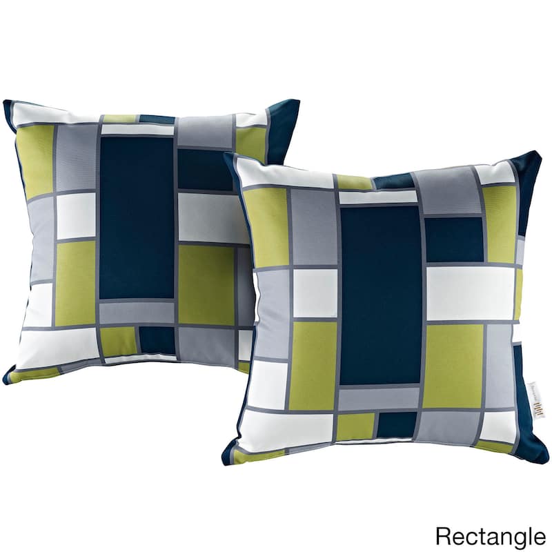 Modify Multicolored Polyester Water-resistant Throw Pillows (Set of 2) - Rectangle