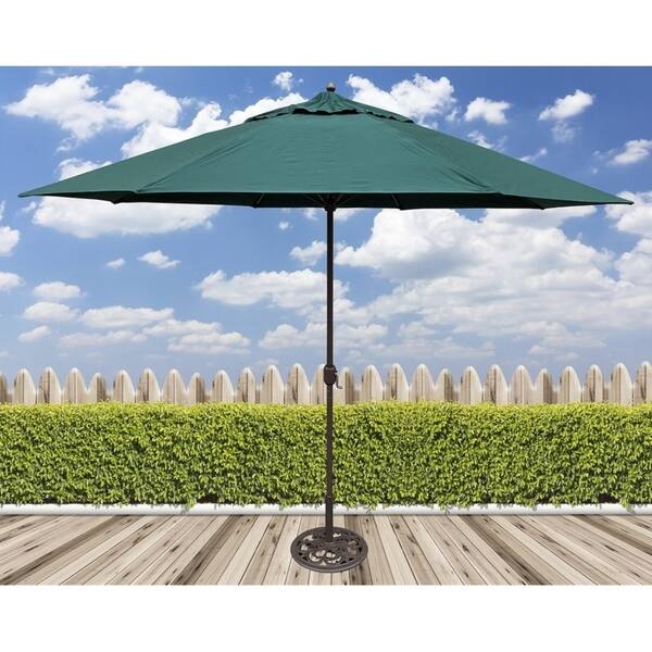 Shop Tropishade 11 Aluminum Patio Umbrella With Green Olefin Canopy On Sale Overstock 11979168