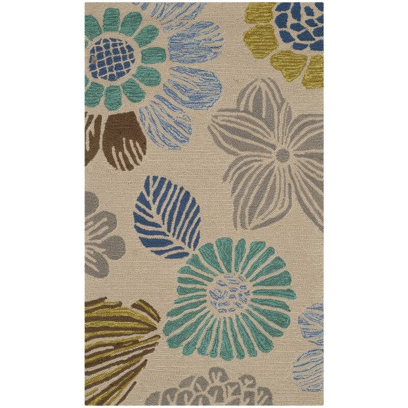 SAFAVIEH Handmade Four Seasons Alissa Floral Rug - 2'3" x 3'9" - Grey - Rectangle