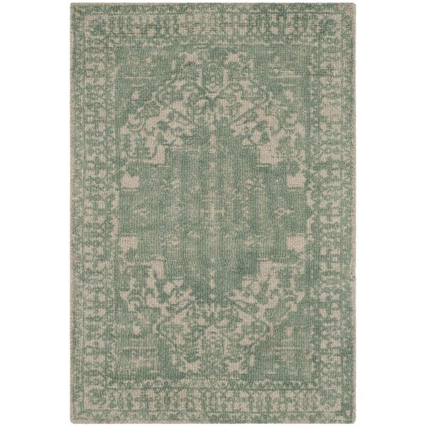 Safavieh Handmade Restoration Vintage Oriental Green / Ivory Wool Rug (2' x 3')