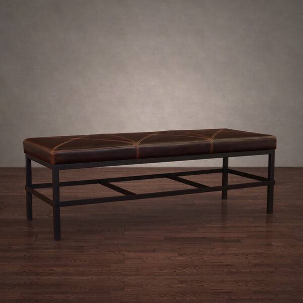 tobacco bench Antique Steel Vintage Tobacco Leather Bench (As Is Item) - Bed Bath &  Beyond