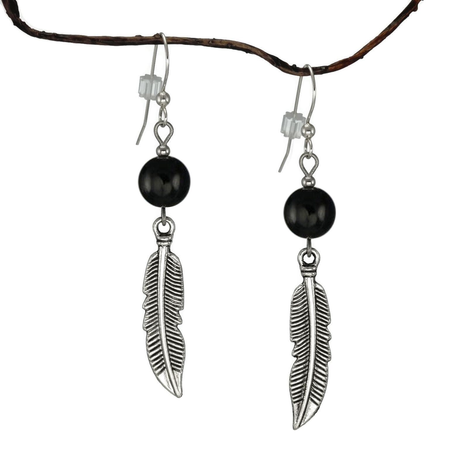 handmade feather earrings