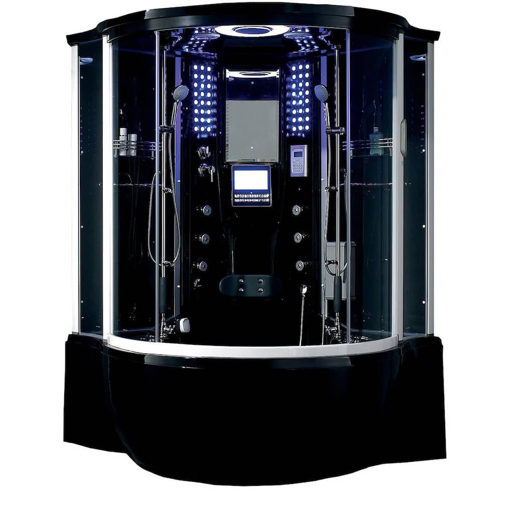 Florence Acrylic/Glass/Stainless Steel Steam Shower Sauna with Whirlpool Massage Bathtub