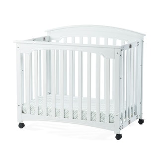 Child Craft Stanford Matte White Mini Folding Crib and Mattress