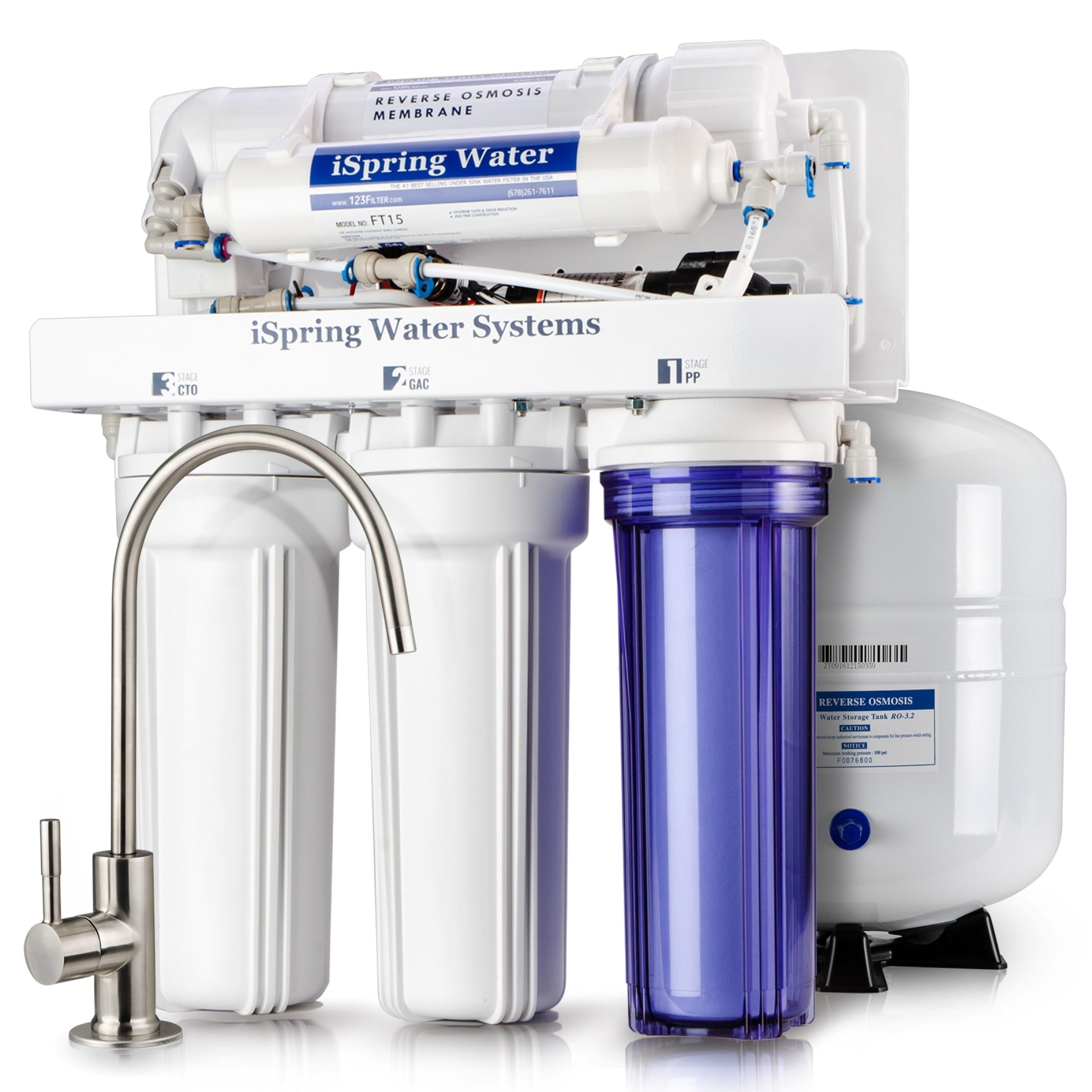 Ispring Rcc7p 5 Stage 75 Gpd Reverse Osmosis Water Filtration System With Ebay 1599