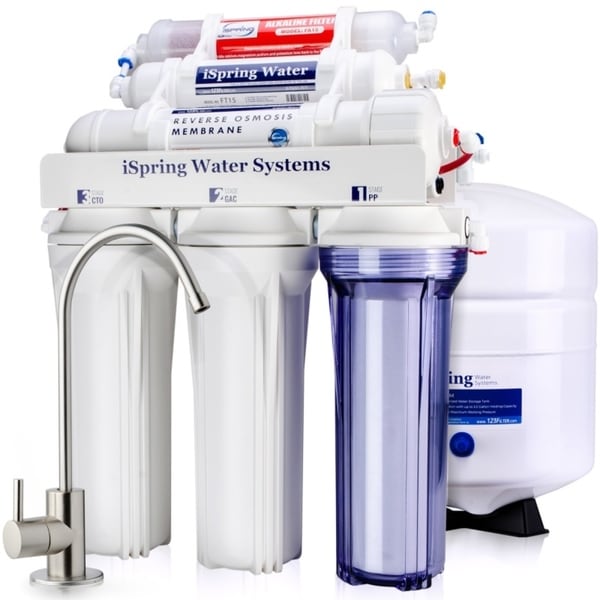 iSpring RCC7AK High Capacity Under Sink 6-Stage Reverse Osmosis Drinking Water Filtration System with Alkaline Remineralization