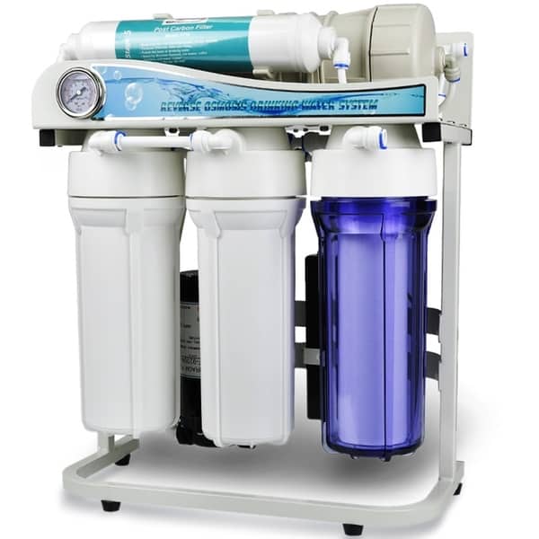 slide 1 of 9, iSpring 500-GPD Tankless Dual-flow Commercial 5-stage Reverse Osmosis Water Filter System