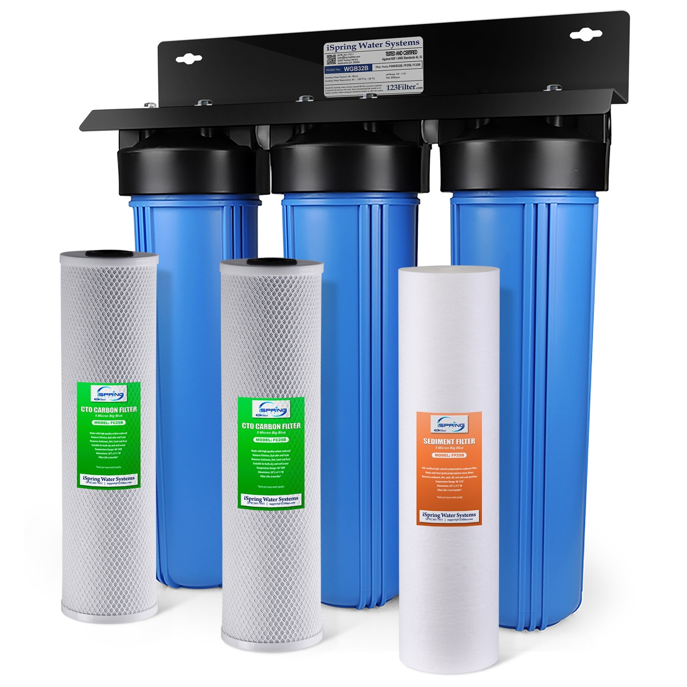 Shop Ispring 3 Stage 20 Inch Big Blue Whole House Water Filter System Overstock 11982854