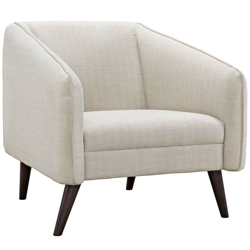 Modway Living Dark Walnut Rubberwood/Polyester/Plastic Slide Armchair