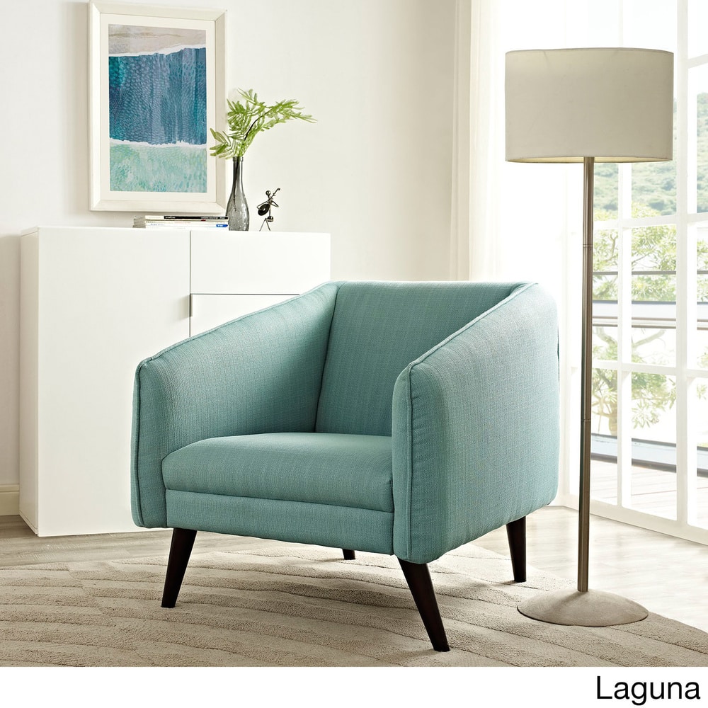 Modway Living Dark Walnut Rubberwood/Polyester/Plastic Slide Armchair