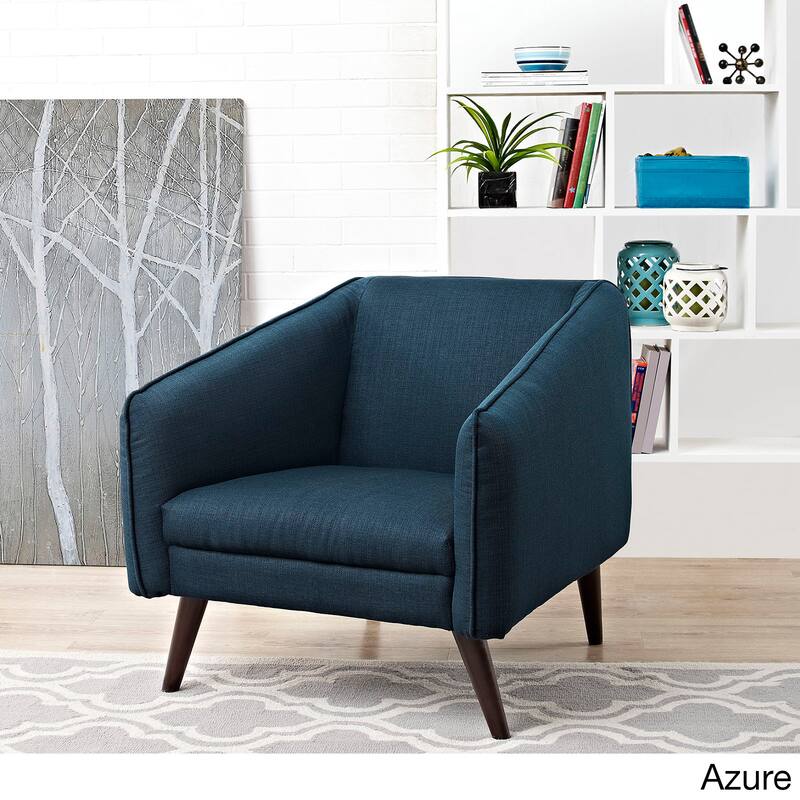 Modway Living Dark Walnut Rubberwood/Polyester/Plastic Slide Armchair