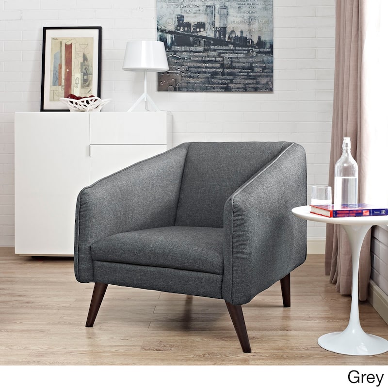 Modway Living Dark Walnut Rubberwood/Polyester/Plastic Slide Armchair - Gray