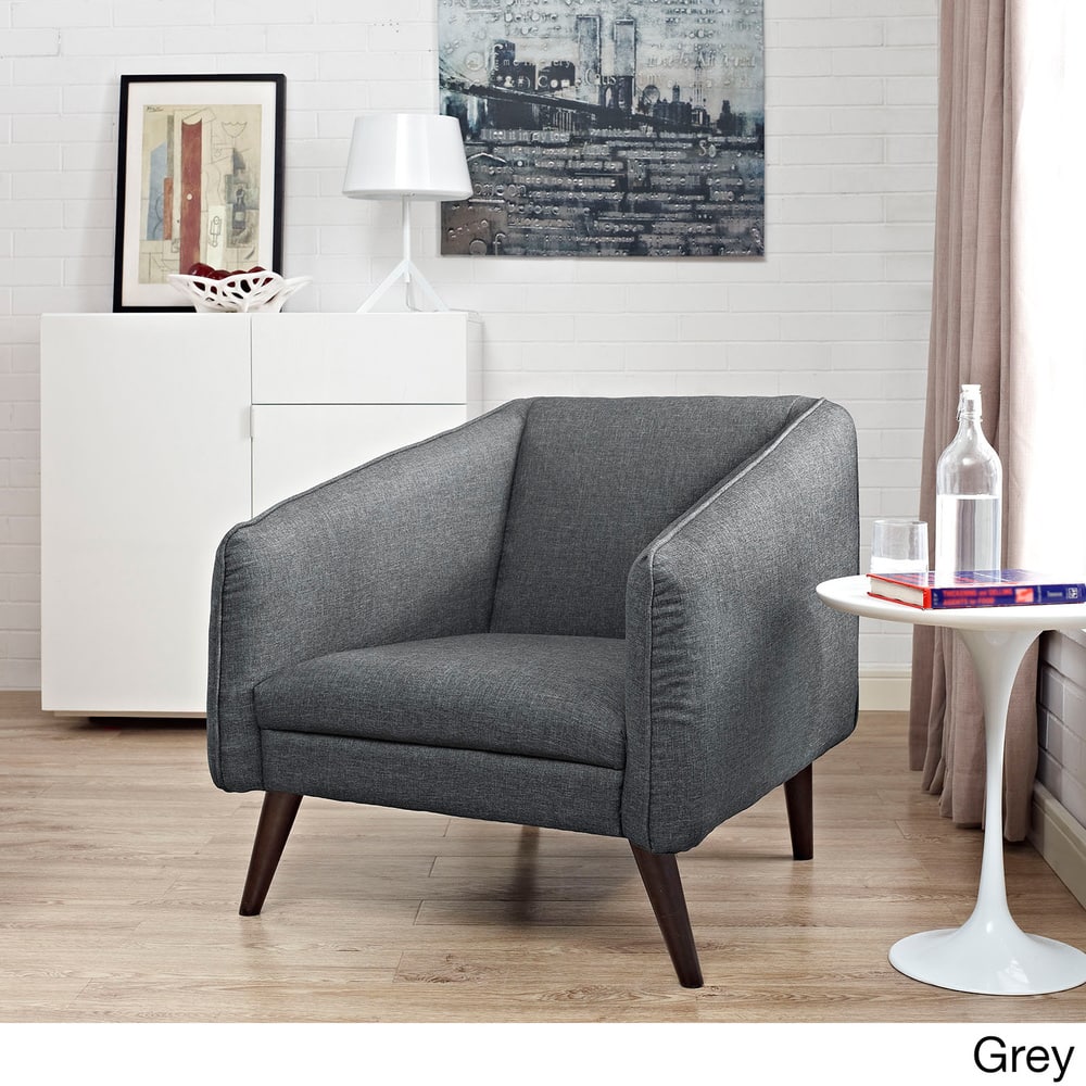 Modway Living Dark Walnut Rubberwood/Polyester/Plastic Slide Armchair