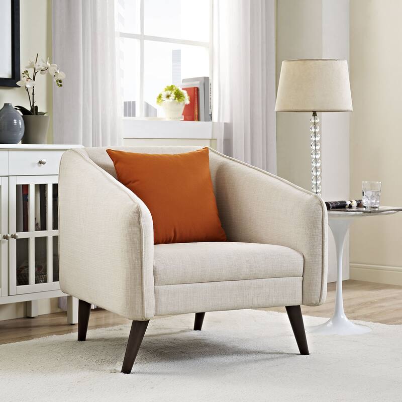 Modway Living Dark Walnut Rubberwood/Polyester/Plastic Slide Armchair