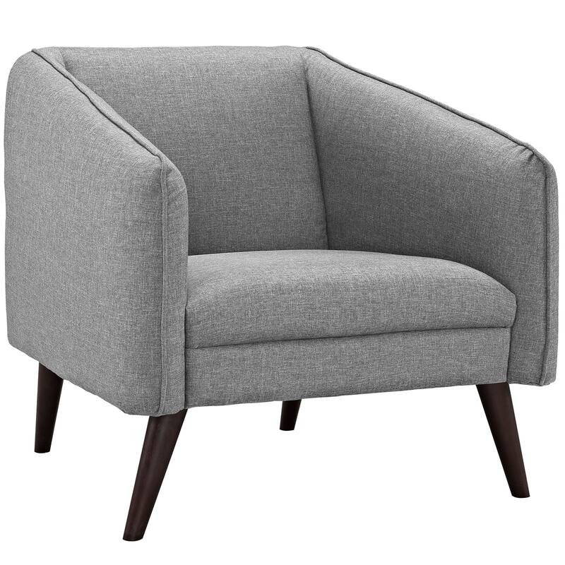 Modway Living Dark Walnut Rubberwood/Polyester/Plastic Slide Armchair