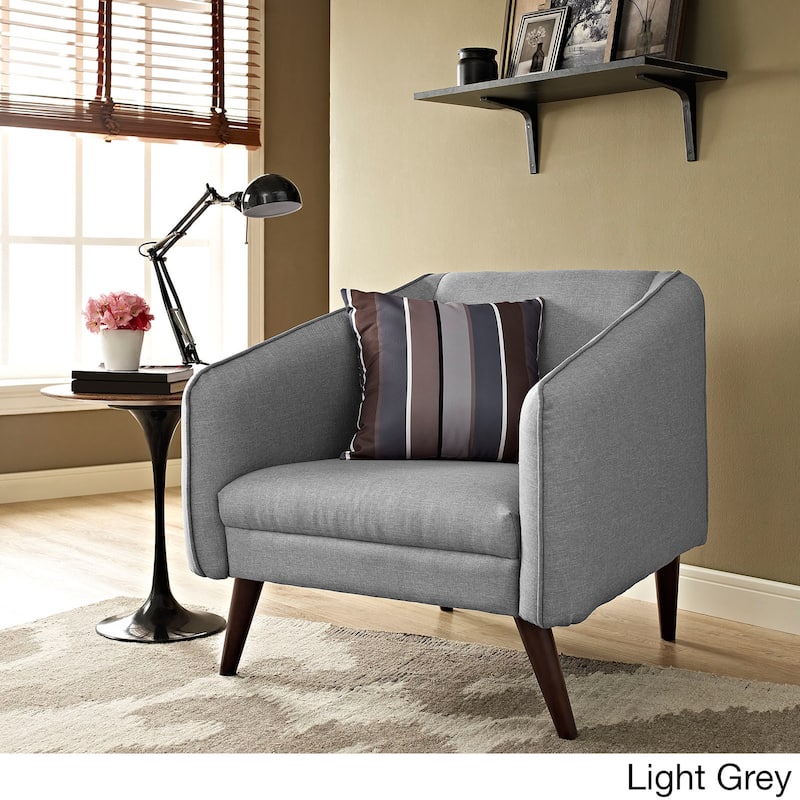 Modway Living Dark Walnut Rubberwood/Polyester/Plastic Slide Armchair