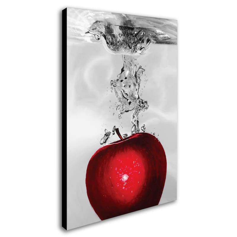 Roderick Stevens 'Red Apple Splash' Canvas Art