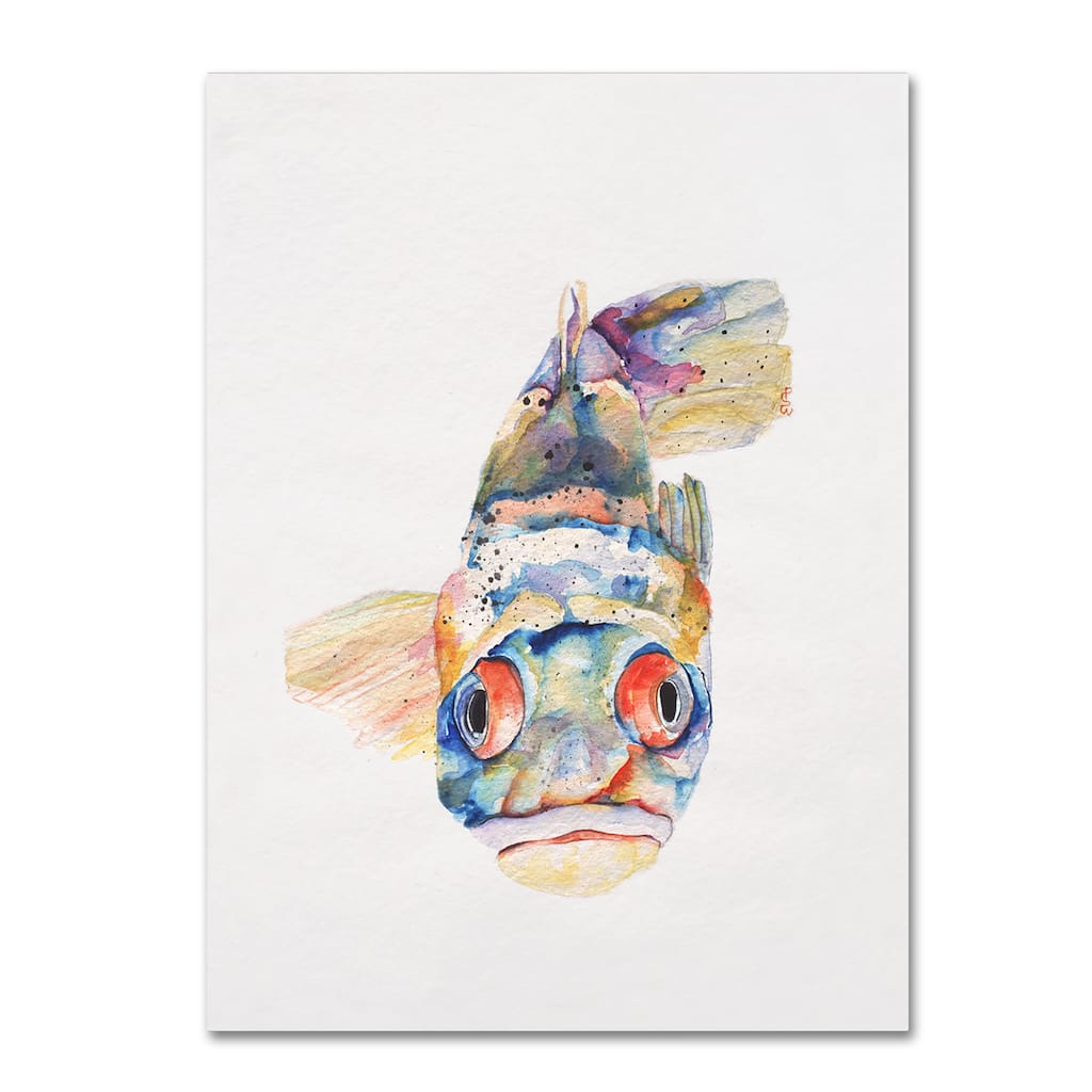 Pat Saunders-White 'Blue Fish' Canvas Art