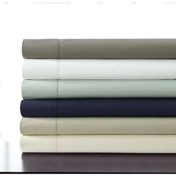 500 Thread Count Cotton Percale Extra-deep Pocket Sheet Set with Oversized Flat - Free Shipping ...
