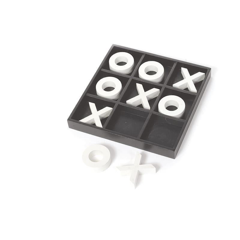 White and Black Wooden Tic Tac Toe