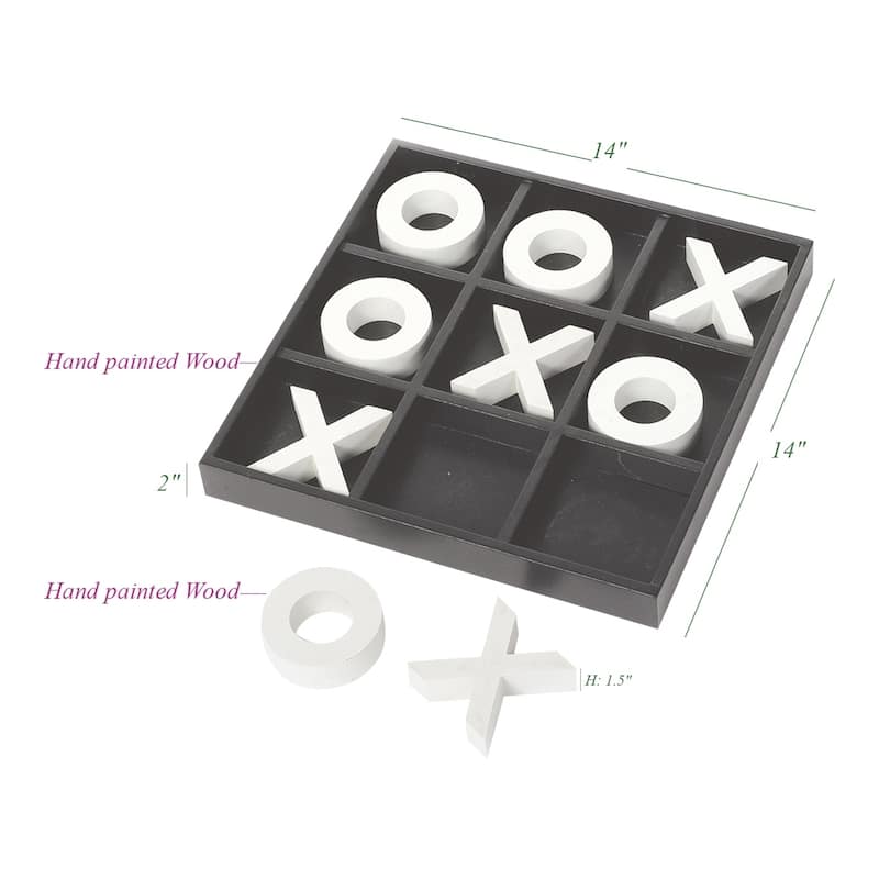 White and Black Wooden Tic Tac Toe