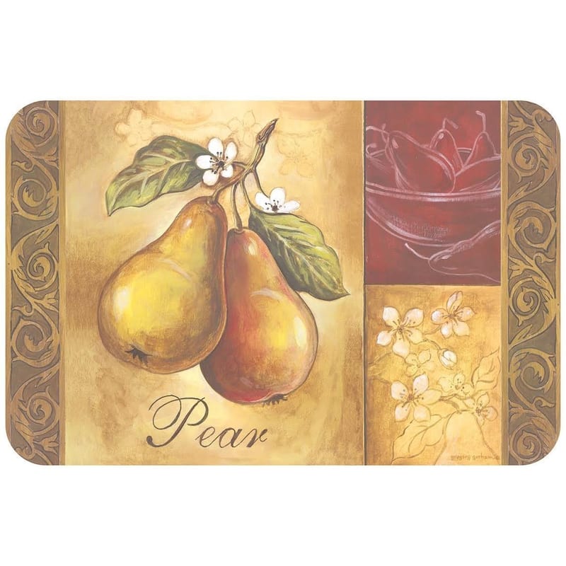 Counterart Reversible Plastic Wipe Clean Placemats - Heirloom Apple & Pear (Set of 4)