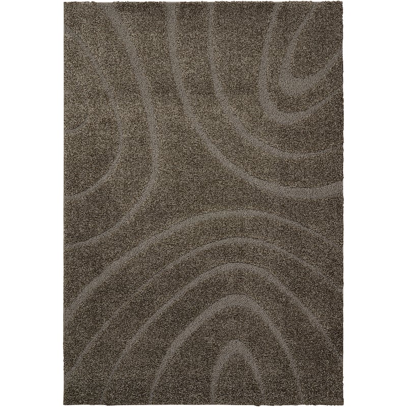 Nourison Austin ASTN1 Shag Area Rug - 5' x 7' - Dark Brown - Rectangle