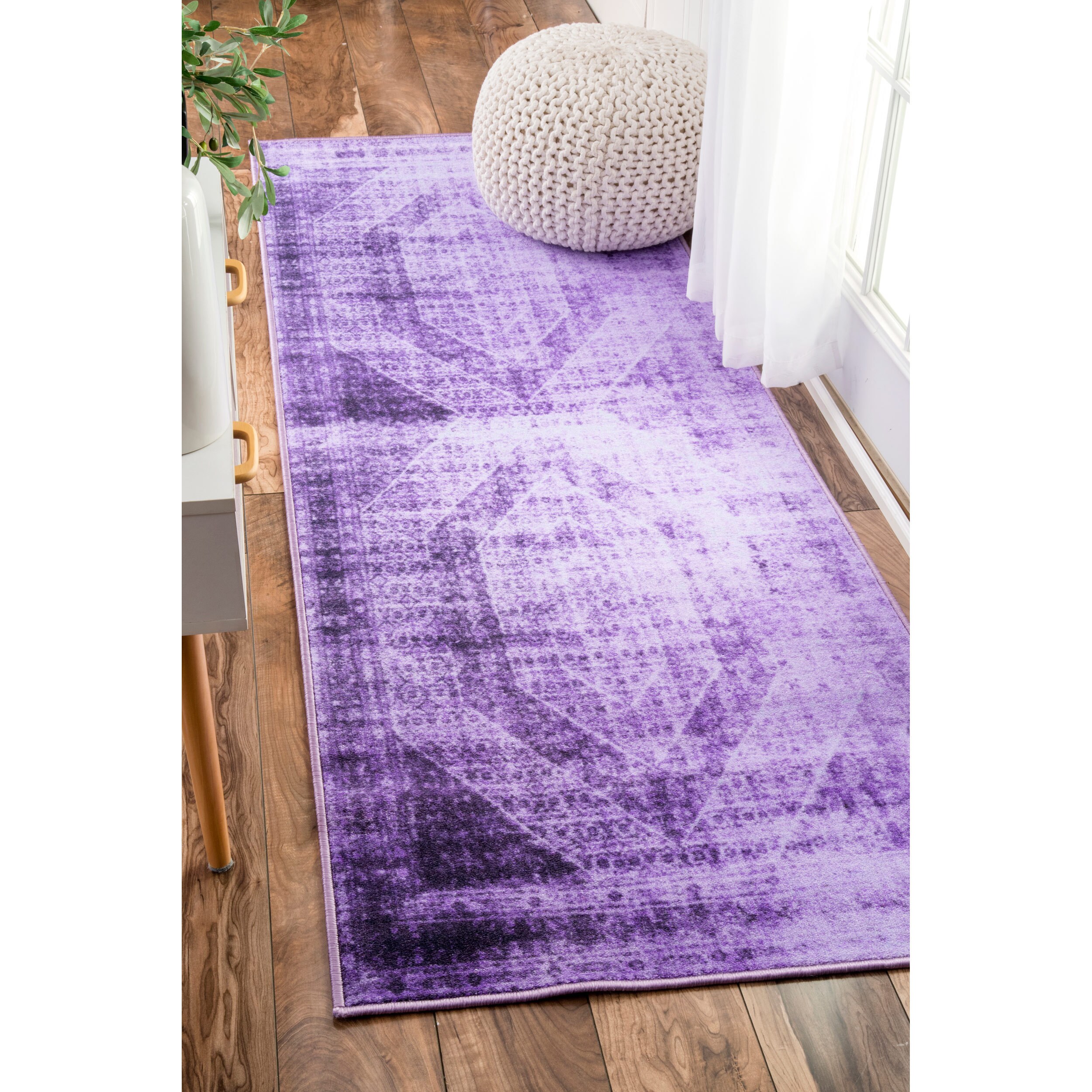 purple dark runner rug
