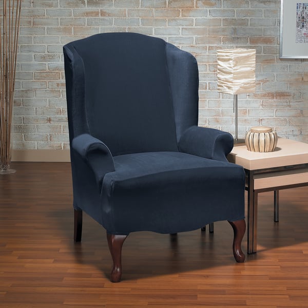 CoverWorks Eastwood 1-piece Classic Stretch Wing Chair Slipcover - Bed ...