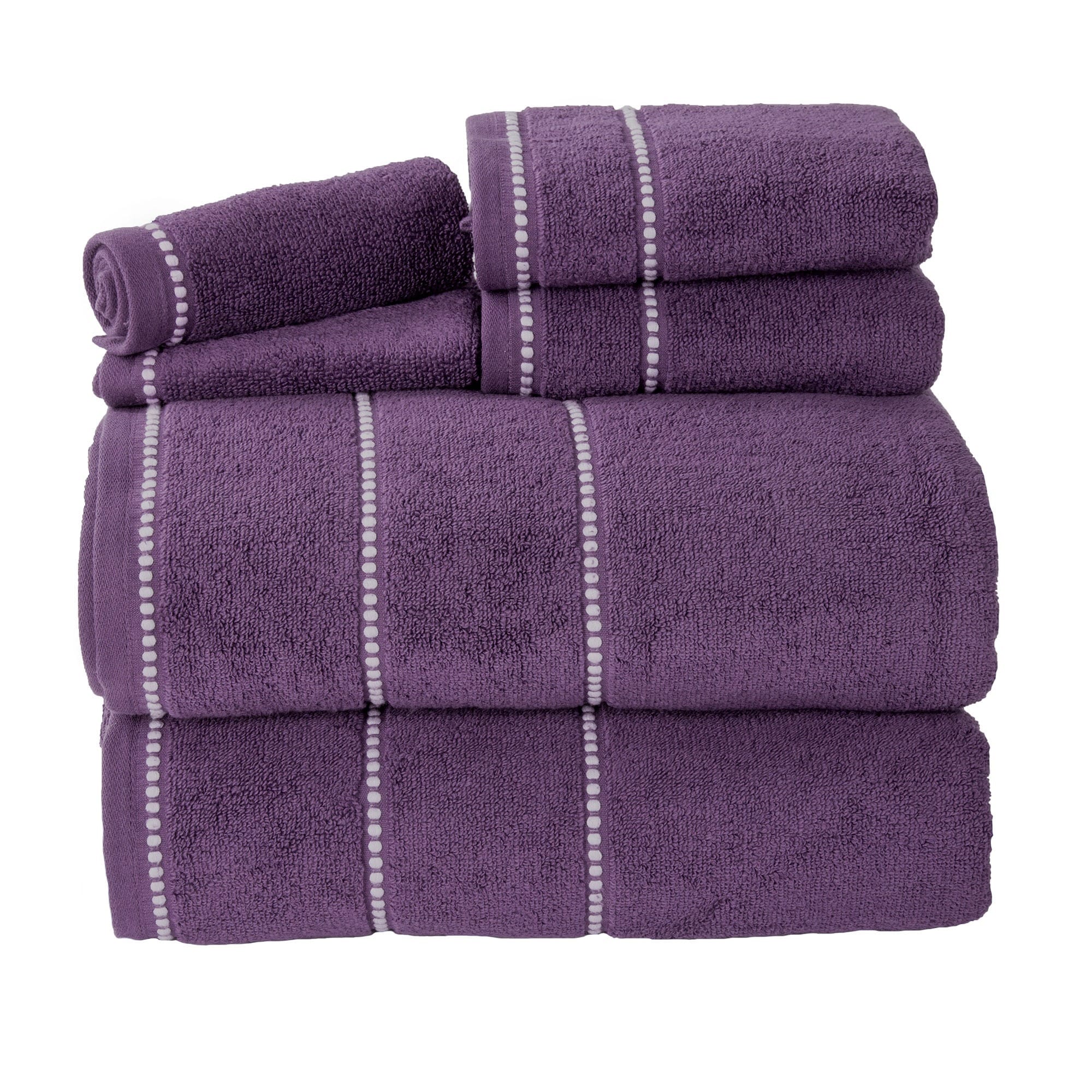 6PC Towel Set - Cotton Bathroom Accessories - Quick Dry Towels by