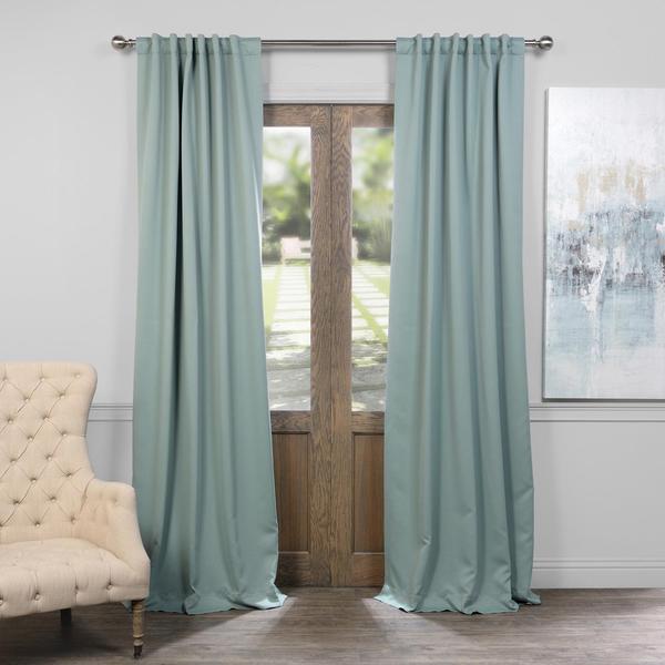 Exclusive Fabrics Thermal Insulated Solid Blackout 84inch Curtain Panel Pair  Free Shipping 
