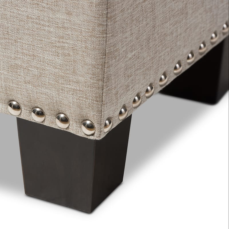 Copper Grove Mendocino Beige Button Tufted Storage Ottoman Bench