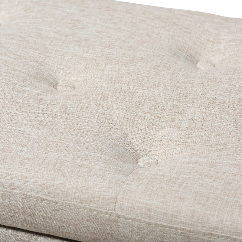 Copper Grove Mendocino Beige Button Tufted Storage Ottoman Bench