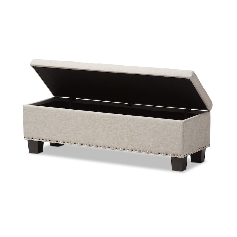 Copper Grove Mendocino Beige Button Tufted Storage Ottoman Bench