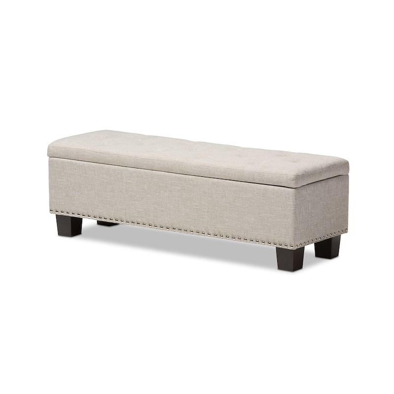 Copper Grove Mendocino Beige Button Tufted Storage Ottoman Bench