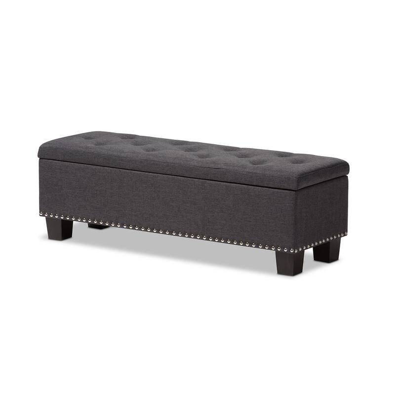 Copper Grove Mendocino Dark Grey Button-tufted Storage Ottoman Bench