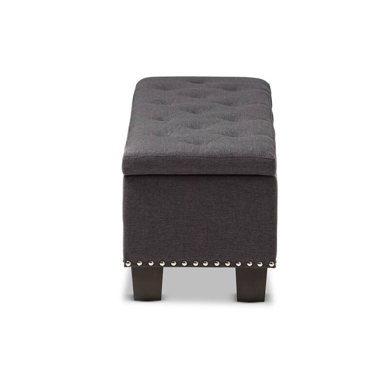 Copper Grove Mendocino Dark Grey Button-tufted Storage Ottoman Bench